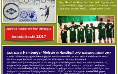 WKIII Jungen Hamburger Meister im Handball  JtfO-Bundesfinale Berlin 2017